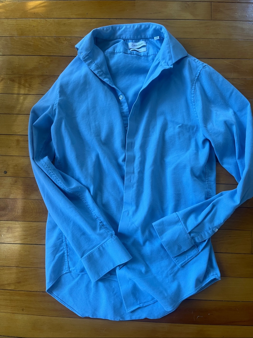 Calvin Klein Men's Bright Blue Lightweight Button-Up Shirt Jacket